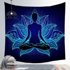 Tenture Murale Yoga grande fleur de Lotus