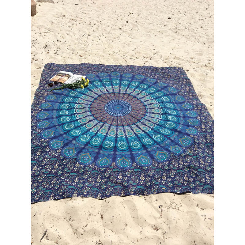 Tenture Mandala Bohème Océan sur la plage