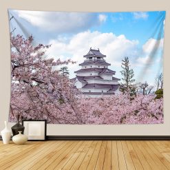 Tenture Murale Floraison des Cerisiers Japon Château de Himeji