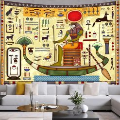 Murale Egypte Tenture Horus dans la barque solaire