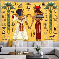 Murale Egypte Tenture jaune mariage