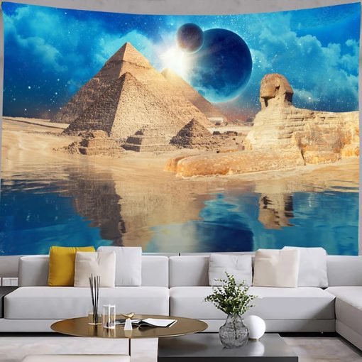 Murale Egypte Tenture photomontage pyramides cosmiques