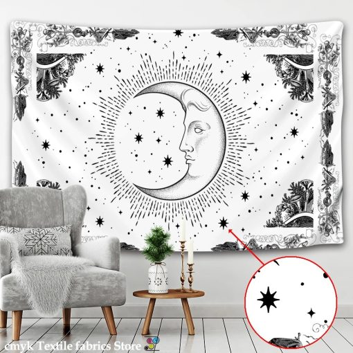 Tenture Murale Croissant de lune joufflu sur fond blanc