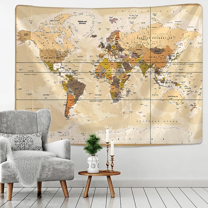 Comment intégrer une tenture murale carte du monde dans votre décoration intérieure