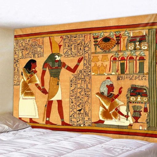 Tenture murale couleur ocre dieu Horus