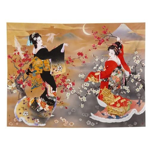 Tenture Geisha symboles du Japon traditionnel