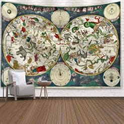 Tenture Murale Ancienne Carte Céleste Carte astronomique vintage