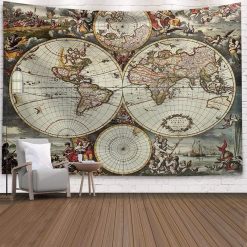Tenture Murale Carte du Monde Ancienne Carte Marine