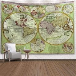 Tenture Murale Carte du Monde Design Ancien Empire