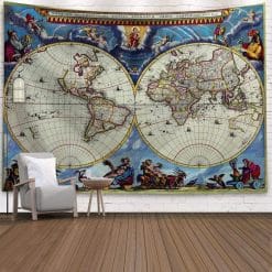 Tenture Murale Carte du Monde Grand explorateur