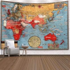 Tenture Murale Carte du Monde Guerre Mondiale