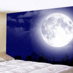 Tenture Murale Lune Nuit Paisible et étoilée sur la Ville
