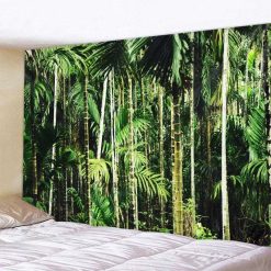 Tenture Murale Nature Évasion Tropicale parmi Bambous et Palmiers