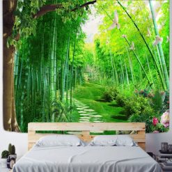 Tenture Murale Nature Oasis de Verdure, Jardin de Bambous