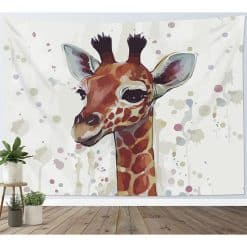 Tenture murale troupeau de girafes