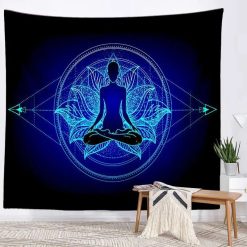Tapisserie Murale Yoga Posture Vrksasana Chakras Lotus Alignement et Energie