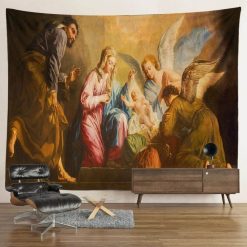 Tenture Murale Anges et Jésus Marie Joseph