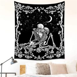 Tenture Murale Couple Squelette Romantique au clair de Lune