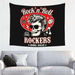 Tenture Murale Design Rock N Roll Rockers Rebel Rules - 95x73 cm