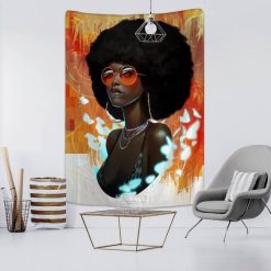 Tenture Murale Femme Afro Américaine Années 70's
