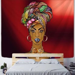 Tenture Murale Femme Tradionnelle Africaine Dessin coloré