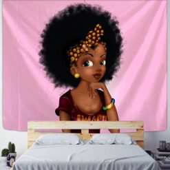 Tenture Murale Jolie Femme Ado Afro Américaine
