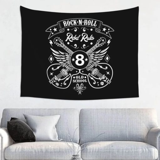 Tenture Murale Rock N Roll Rebel Rules - 95x73 cm