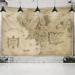Détails de la Tenture Murale Carte de la Terre du Milieu - Middle-earth