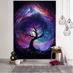 Tenture Murale Arbre de Vie Galaxie Mystique