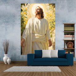 Tenture Murale Art Chrétien - Jésus Christ dans la Lumière Divine