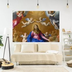 Tenture Murale Art Chrétien - La Vierge Marie et les Anges Célestes