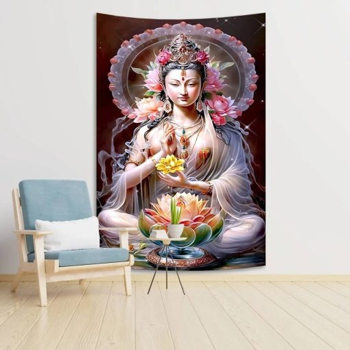 Tenture Murale Bouddha - Grâce de Guan Yin