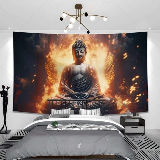 Tenture Murale Bouddha - Flamme de Méditation