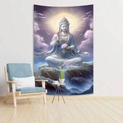 Tenture Murale Bouddha - Guan Yin Céleste