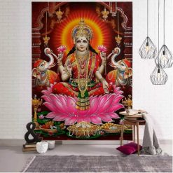 Tenture Murale Indienne - Lakshmi sur Lotus