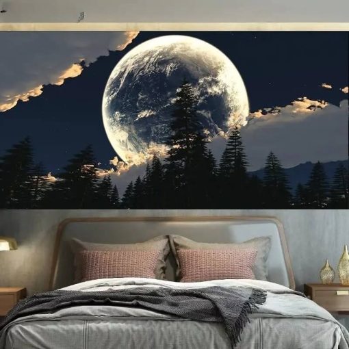 Tenture Murale Paysage Lunaire Enchanteur