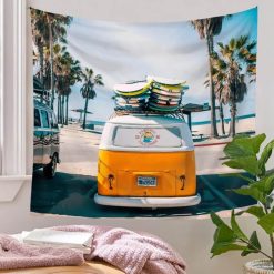 Tapisserie Murale Hippie California Surf Van