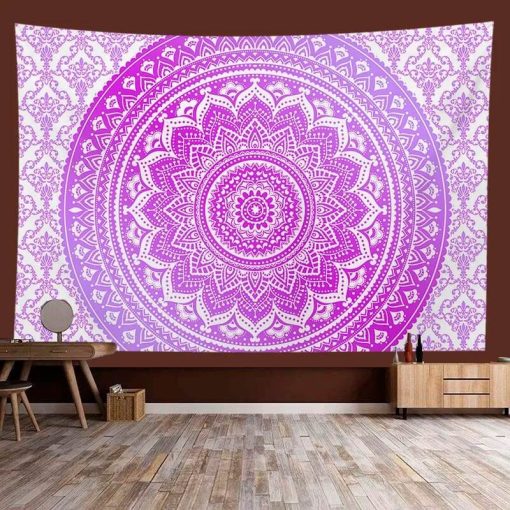 Tapisserie Murale Mandala Éclat Fuchsia