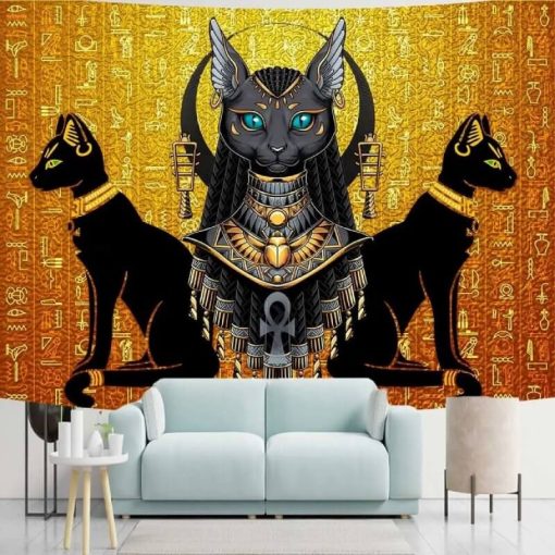 Tenture Murale Égypte Majesté de Bastet