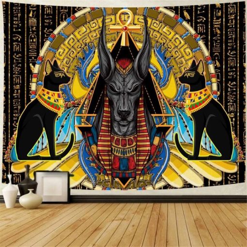 Tenture Murale Égypte Trône d'Anubis