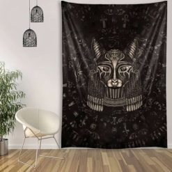 Tenture Murale Égyptienne Esprit du Chacal Anubis