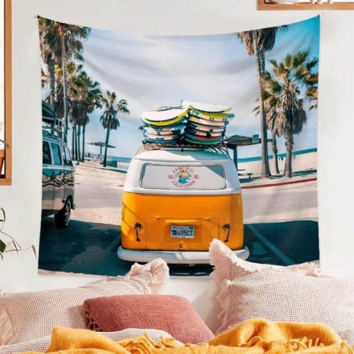 Tenture Murale Hippie California Surf Van