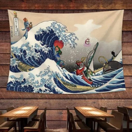 Tenture Murale Japon - La Grande Vague de Kanagawa Fantaisie