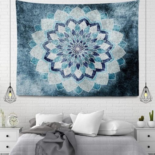 Tenture Murale Mandala Lotus de Minuit