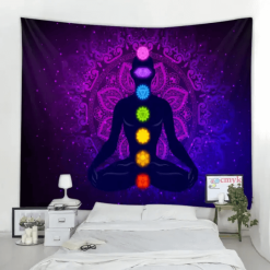 Tenture Murale Méditation - Éveil des Chakras Célestes