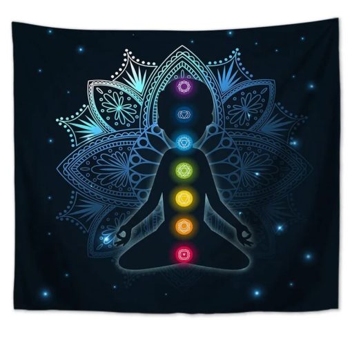 Tenture Mandala Chakras Lumineux