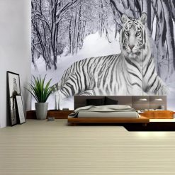 Tenture Murale Tigre Blanc de Neige