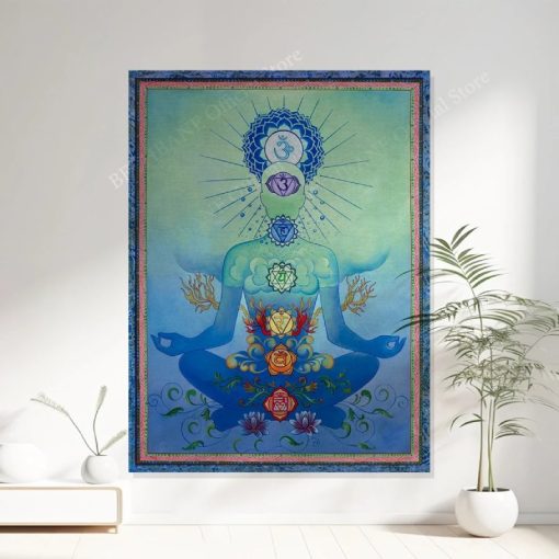 Magnifique Tenture Murale Zen Éveil des Chakras