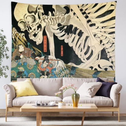 Tenture Murale Japonaise Danse Macabre d'Ukiyo-e