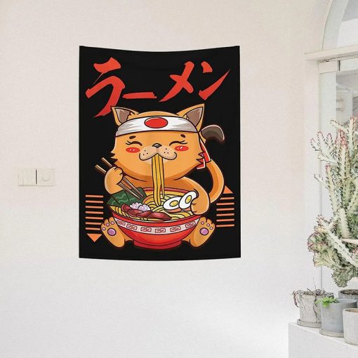 test et avis Tapisserie Murale Japonaise Festin Neko Ramen -